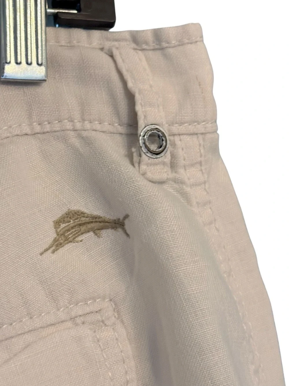 Tommy Bahama Cream Men's Casual Relax Fit Flat Front 100% Linen Shorts sz 36